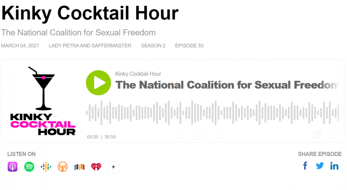 Kinky Cocktail Hour interviews NCSF