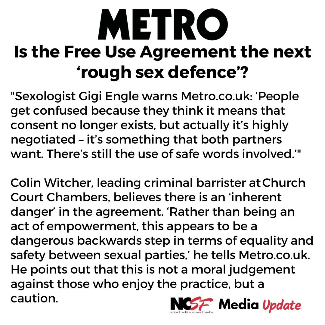 Is the Free Use Agreement the next ‘rough sex defence’?