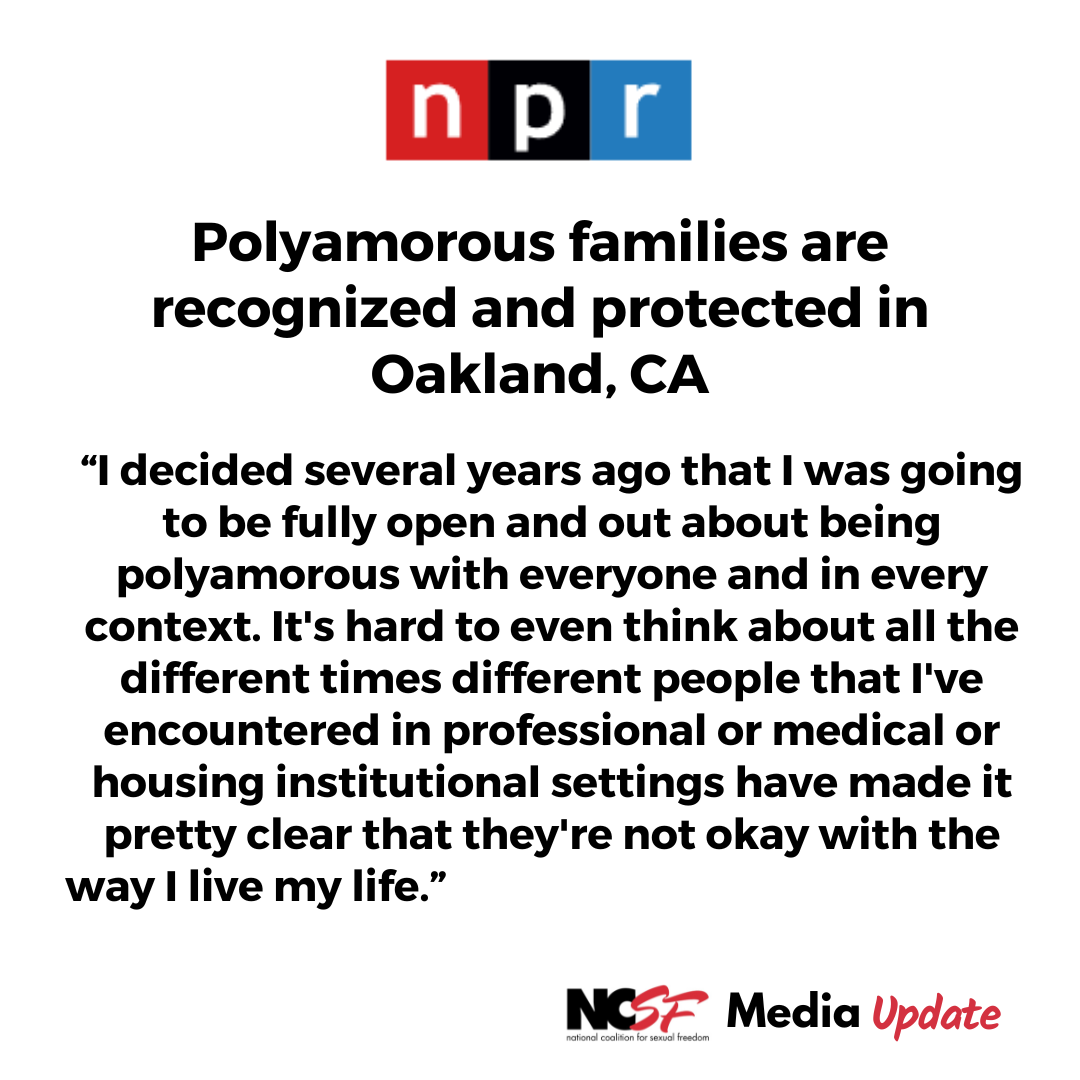 Polyamorous families are recognized and protected in Oakland, CA