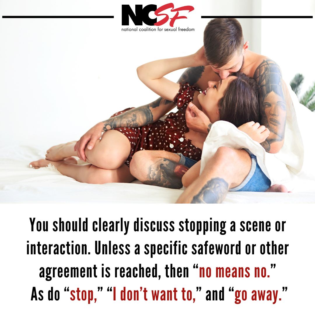 You should clearly discuss stopping a scene or interaction