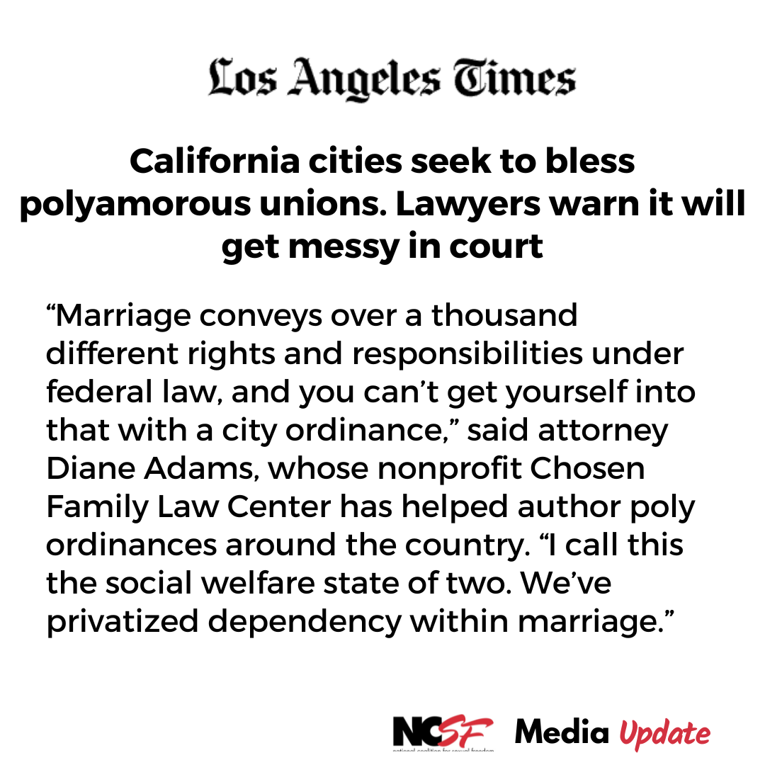 California cities seek to bless polyamorous unions. Lawyers warn it will get messy in court